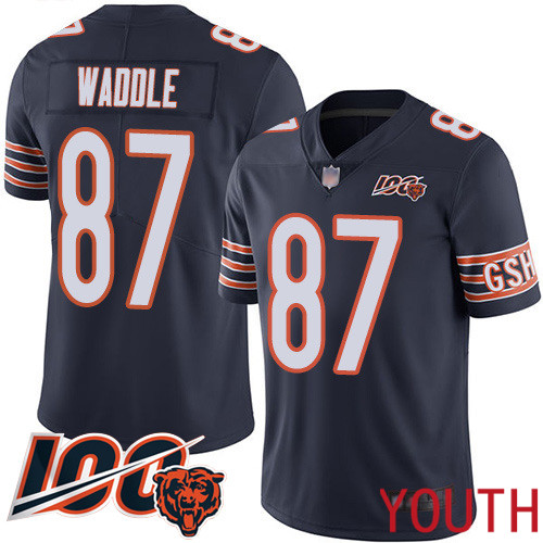 Chicago Bears Limited Navy Blue Youth Tom Waddle Home Jersey NFL Football #87 100th Season